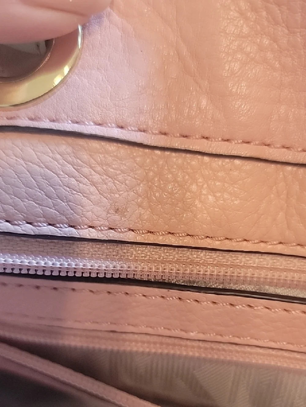 Michael Kors Blush Pink Leather Tote with Gold Accents